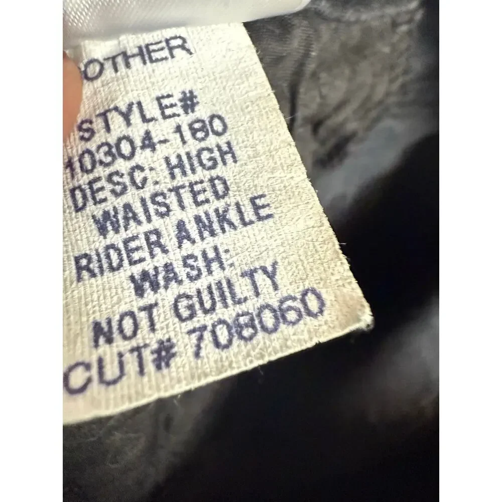 Mother High Waist Rider Ankle Kick Flare Jeans in Not Guilty Black Wash Size 26 - Picture 9 of 10